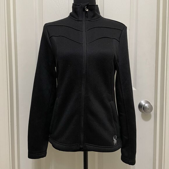 Spyder Encore Full Zip Fleece-Jacket Women’s Small Black Lightweight - Picture 1 of 8